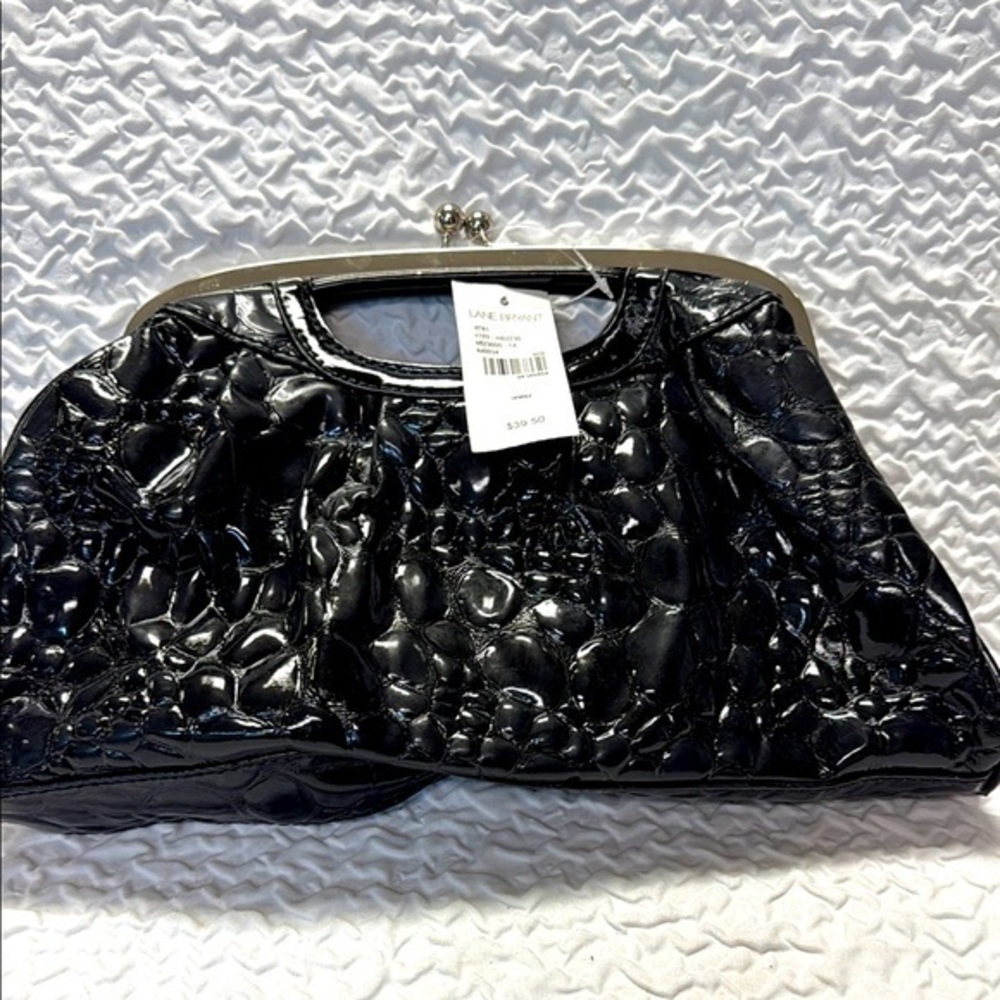 Lane Bryant Black Textured Clutch